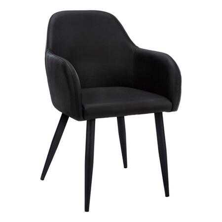 DAPHNES DINNETTE 17.5 x 23.5 x 33 in. Dining Chair - Black Leather-Look - Black - 2 Piece DA3603439